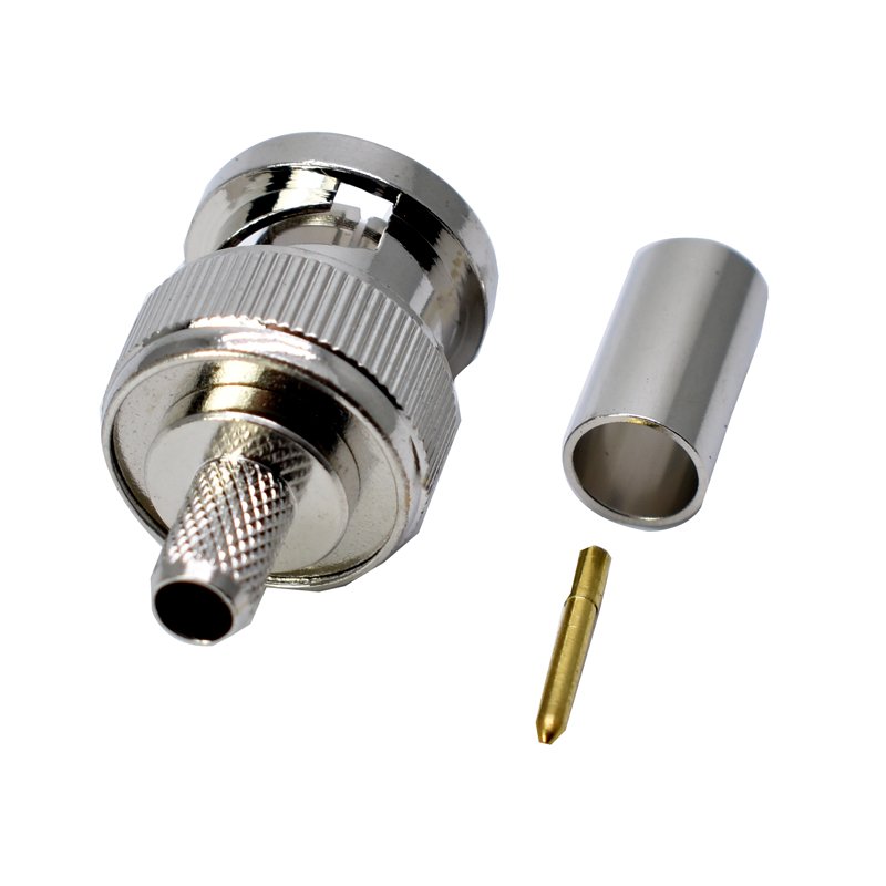 50ohm Brass Crimp BNC Male Q9 -3 Coaxial RF Cable BNC Connectors