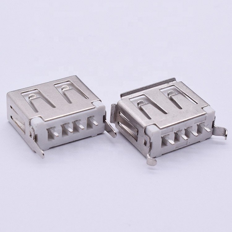 USB 2.0 Type A Male Socket 4 Pin Plug Connector with Black Plastic Cover