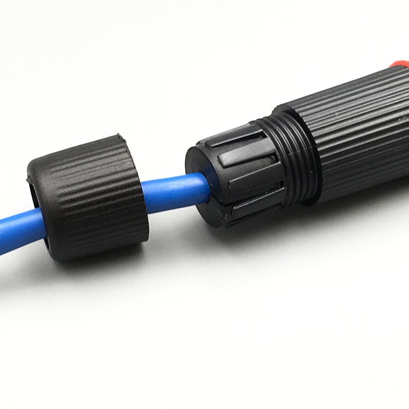 Black RJ45 Cat5E Cat6 network waterproof connector