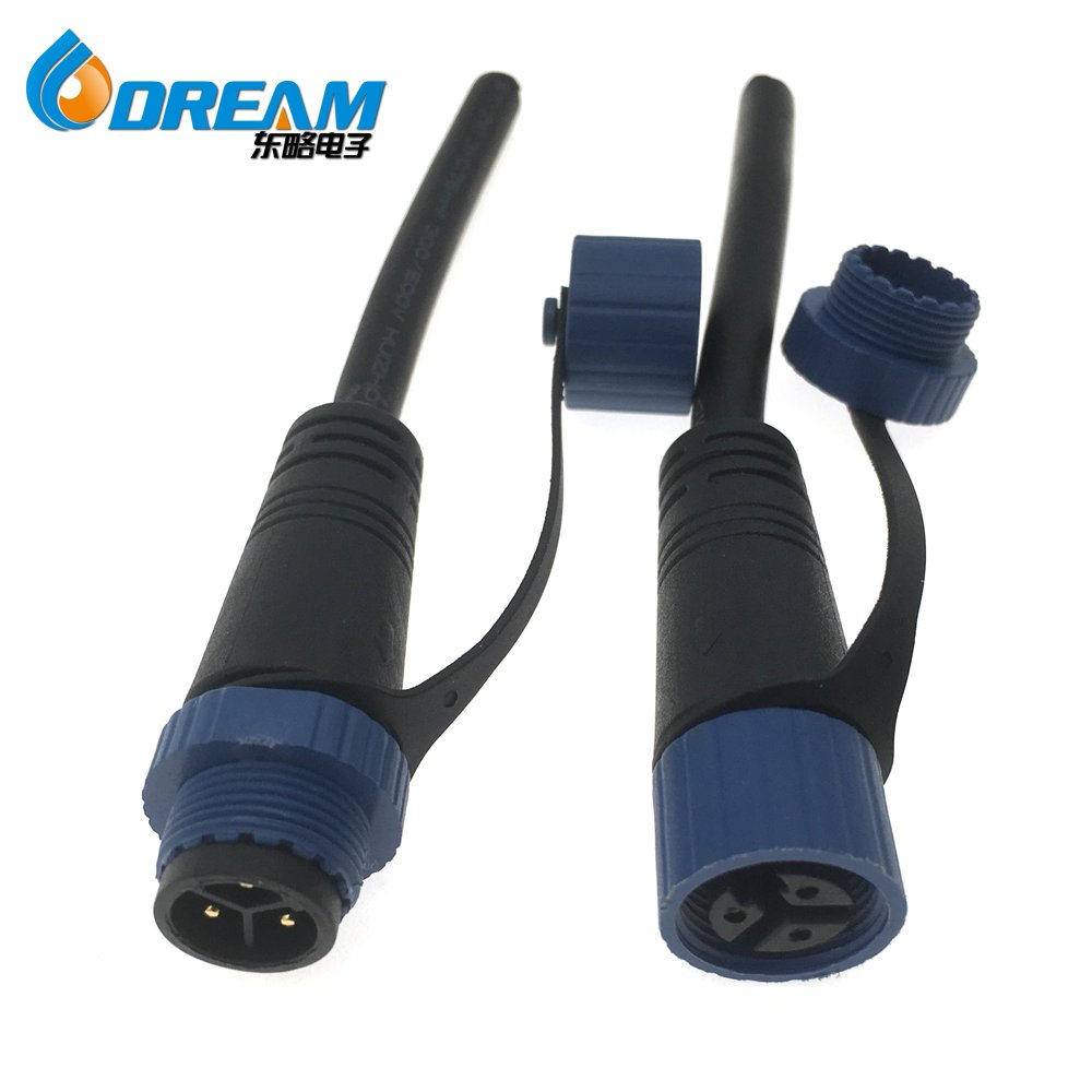 M15 Male or Female CE UL 2Pin 3Pin Led Lighting Outdoor Power Plug Waterproof Connector