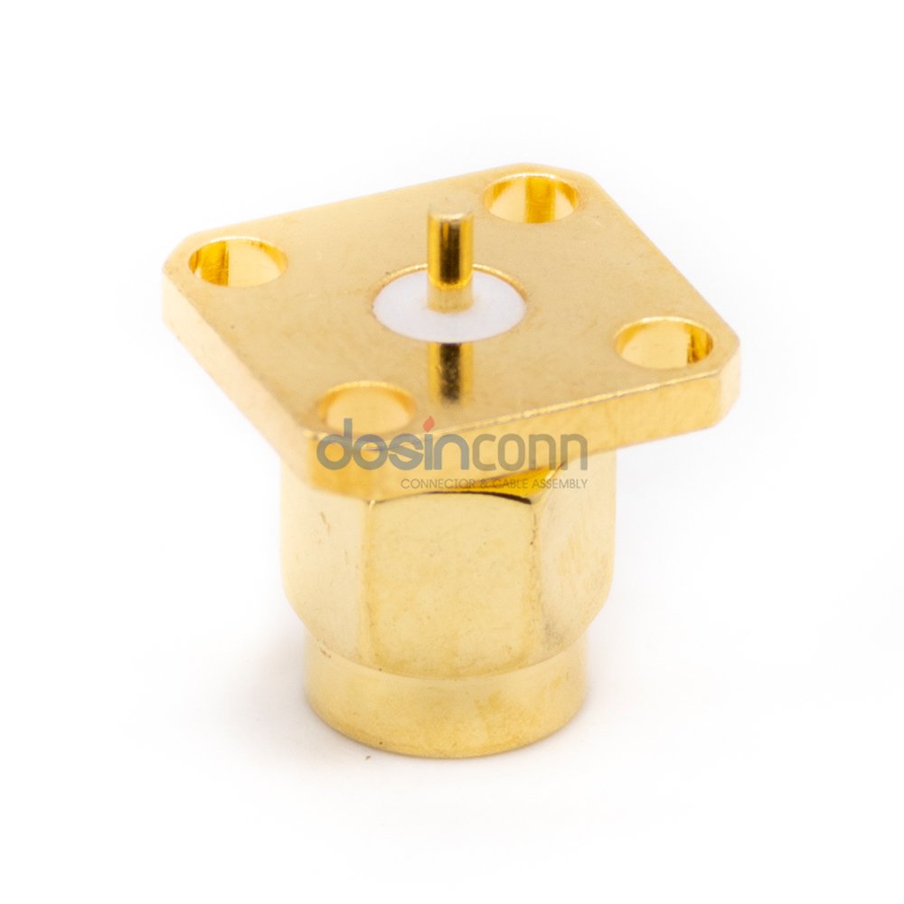 Gold-plated SMA connectors Male Flange Mount for PCB
