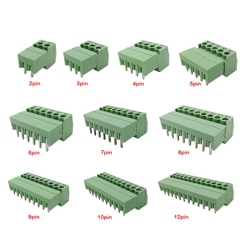 15EDG 3.5 mm KF2EDG 3.5mm PCB Screw Terminal Block Connector Right Angle/ Straight Needle Plug Pin Header Socket 2-12 Pin