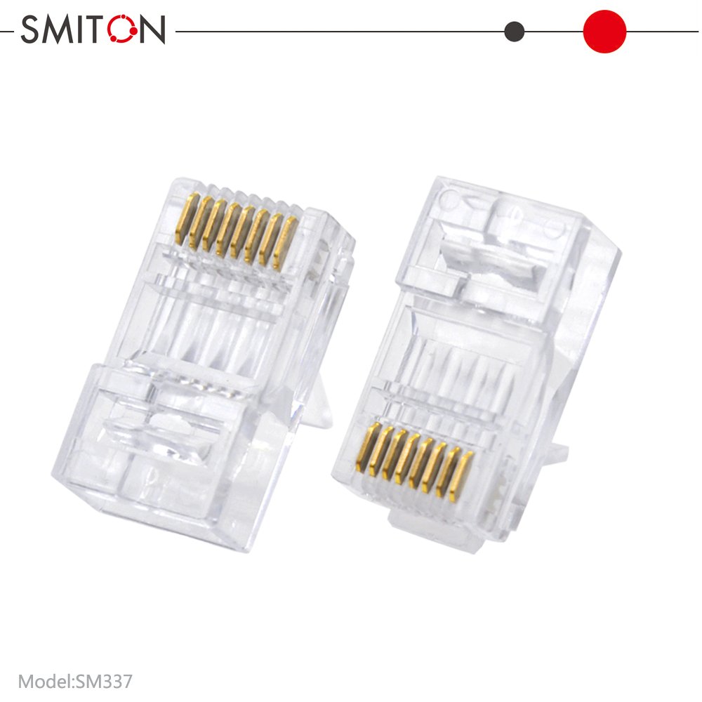 Cable 1.2mm plug Rg45 utp 8 Pin Ethernet rj 45 Conector 8p8c utp Pass Through rj45 Connector Cat6A