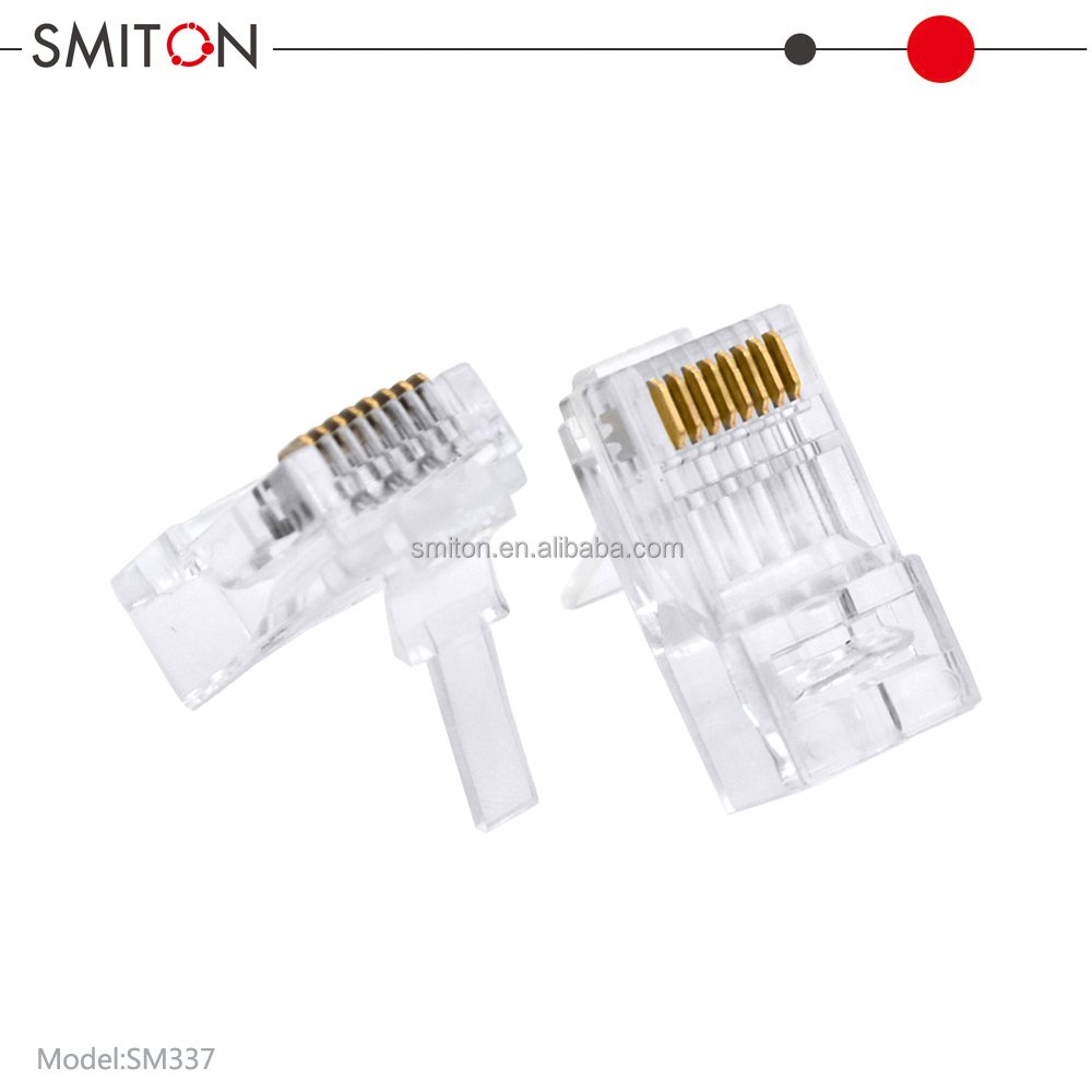 Cable 1.2mm plug Rg45 utp 8 Pin Ethernet rj 45 Conector 8p8c utp Pass Through rj45 Connector Cat6A