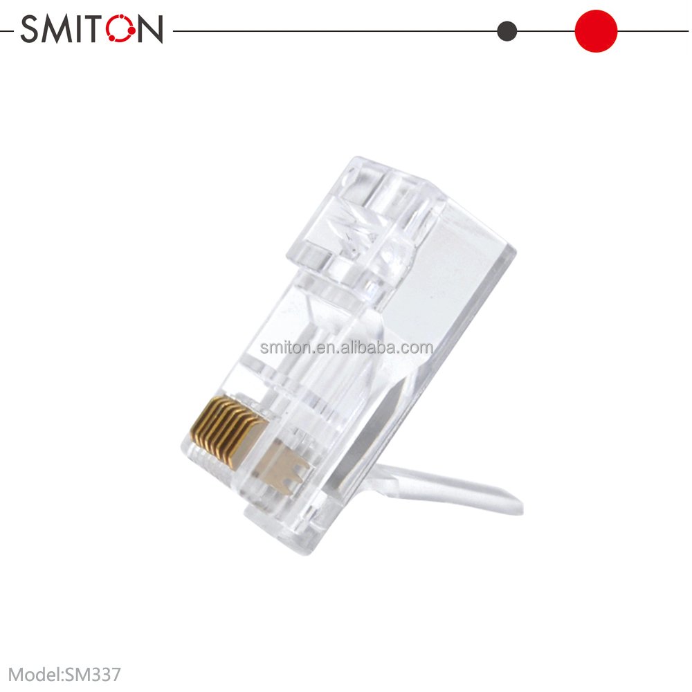 Cable 1.2mm plug Rg45 utp 8 Pin Ethernet rj 45 Conector 8p8c utp Pass Through rj45 Connector Cat6A