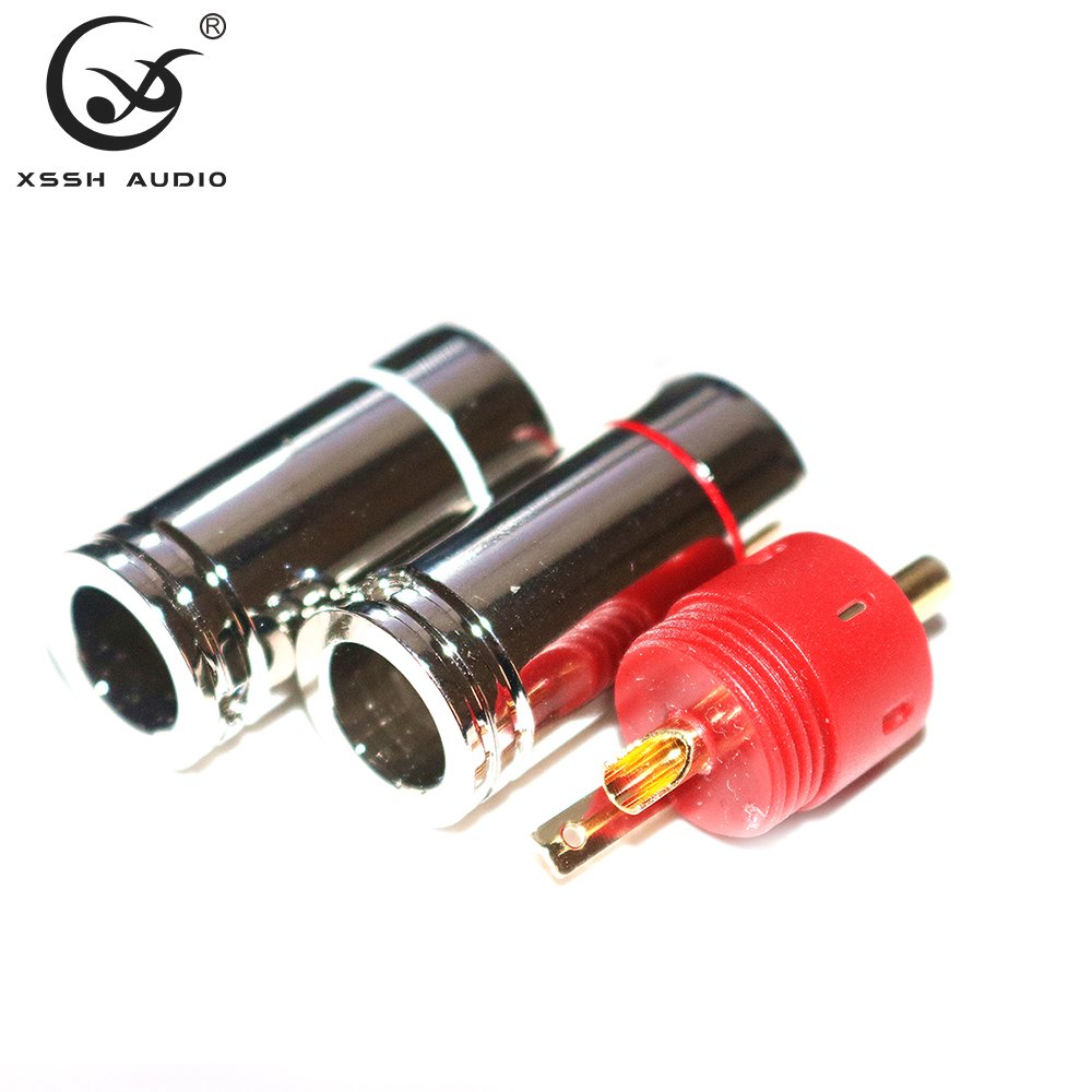 YIVO XSSH Audio Custom OEM OEM 8.5mm 10.5mm Coaxial Wire Signal Line Pure Copper Plated Silver Gold HiFi RCA Plug Connector Jack