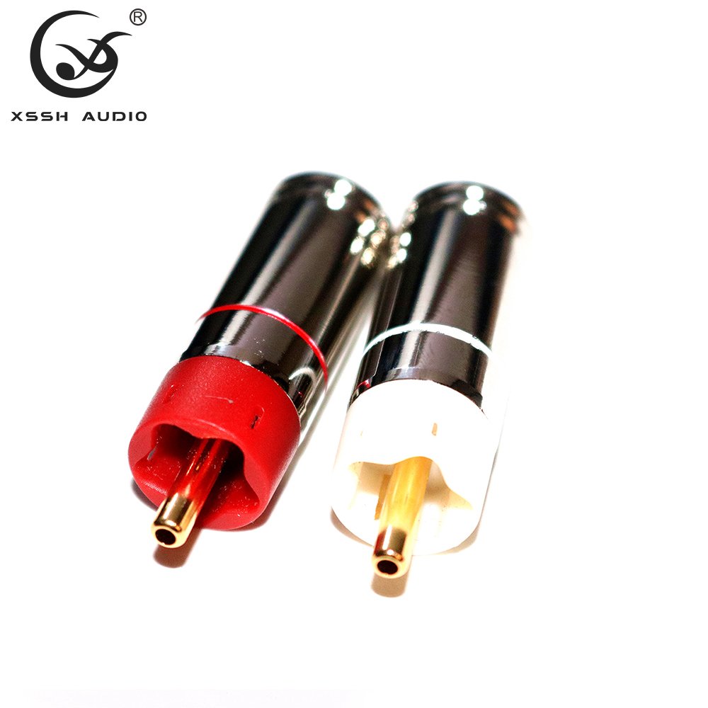 YIVO XSSH Audio Custom OEM OEM 8.5mm 10.5mm Coaxial Wire Signal Line Pure Copper Plated Silver Gold HiFi RCA Plug Connector Jack