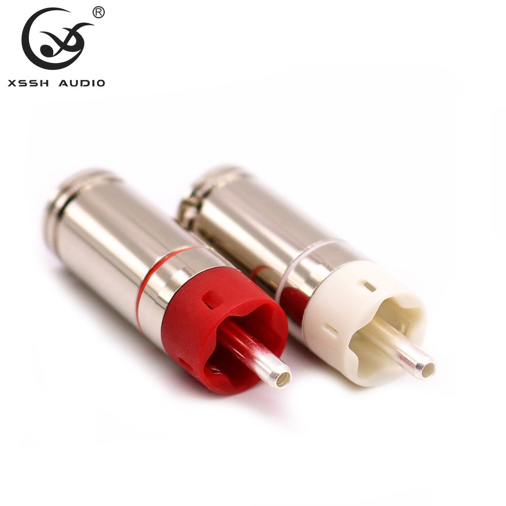 YIVO XSSH Audio Custom OEM OEM 8.5mm 10.5mm Coaxial Wire Signal Line Pure Copper Plated Silver Gold HiFi RCA Plug Connector Jack