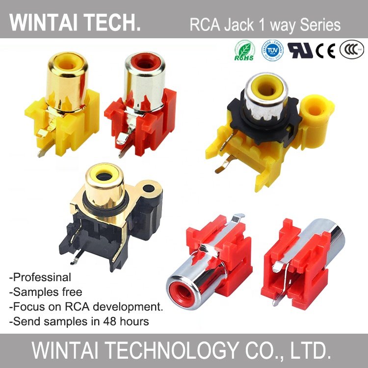 Wintai-Tech RCA-209 Socket RCA 2 Pin RCA Female Connector Panel Mount Female RCA Jack