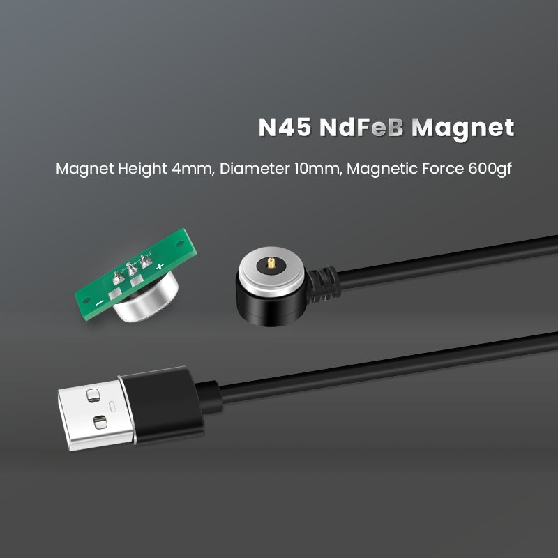 Right Angle 90 Degrees 5V 2A Male Female Charging USB Cable Magnetic Connector With PCB