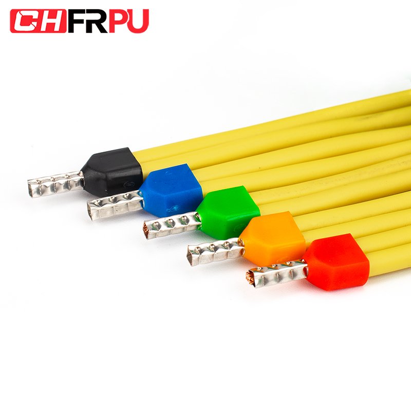 TE 2508 copper tube insulated crimp ferrule terminal TE Series Insulated twin cord end terminals TE2508 twin bootlace ferrules