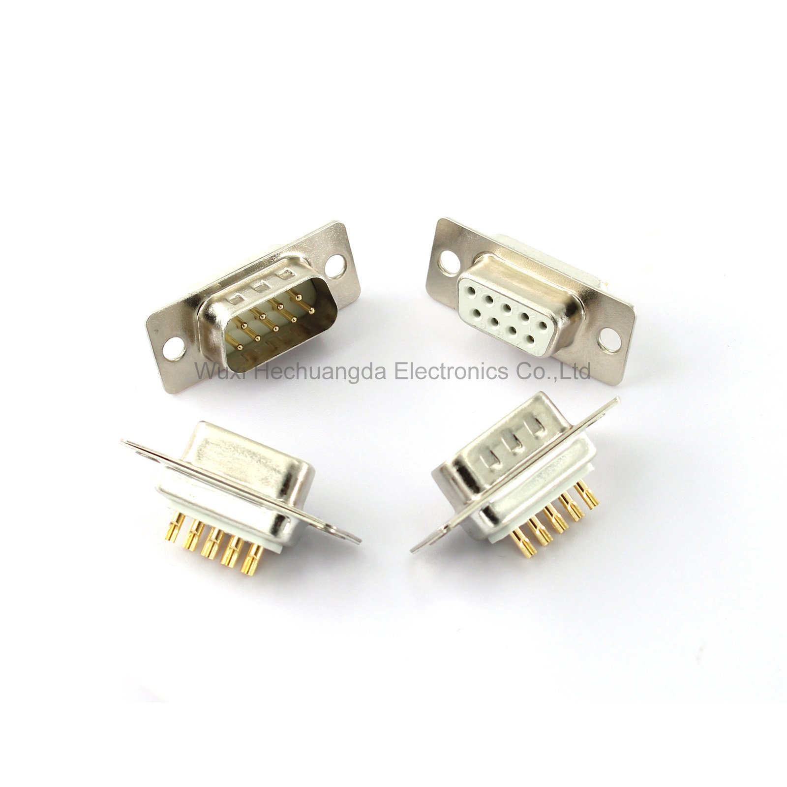 high quality female and male Solder Type / DB9 Connector Solid copper gold plated DB9 D-SUB Connector