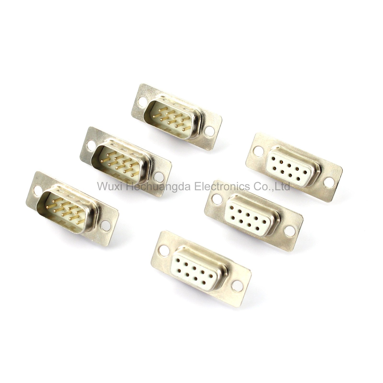 high quality female and male Solder Type / DB9 Connector Solid copper gold plated DB9 D-SUB Connector