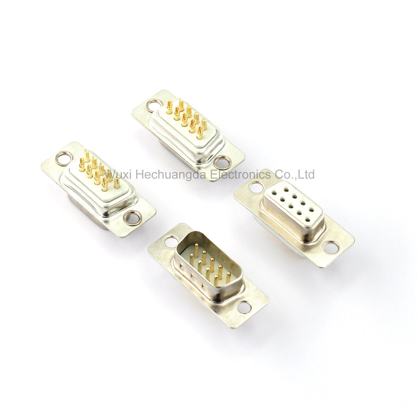 high quality female and male Solder Type / DB9 Connector Solid copper gold plated DB9 D-SUB Connector