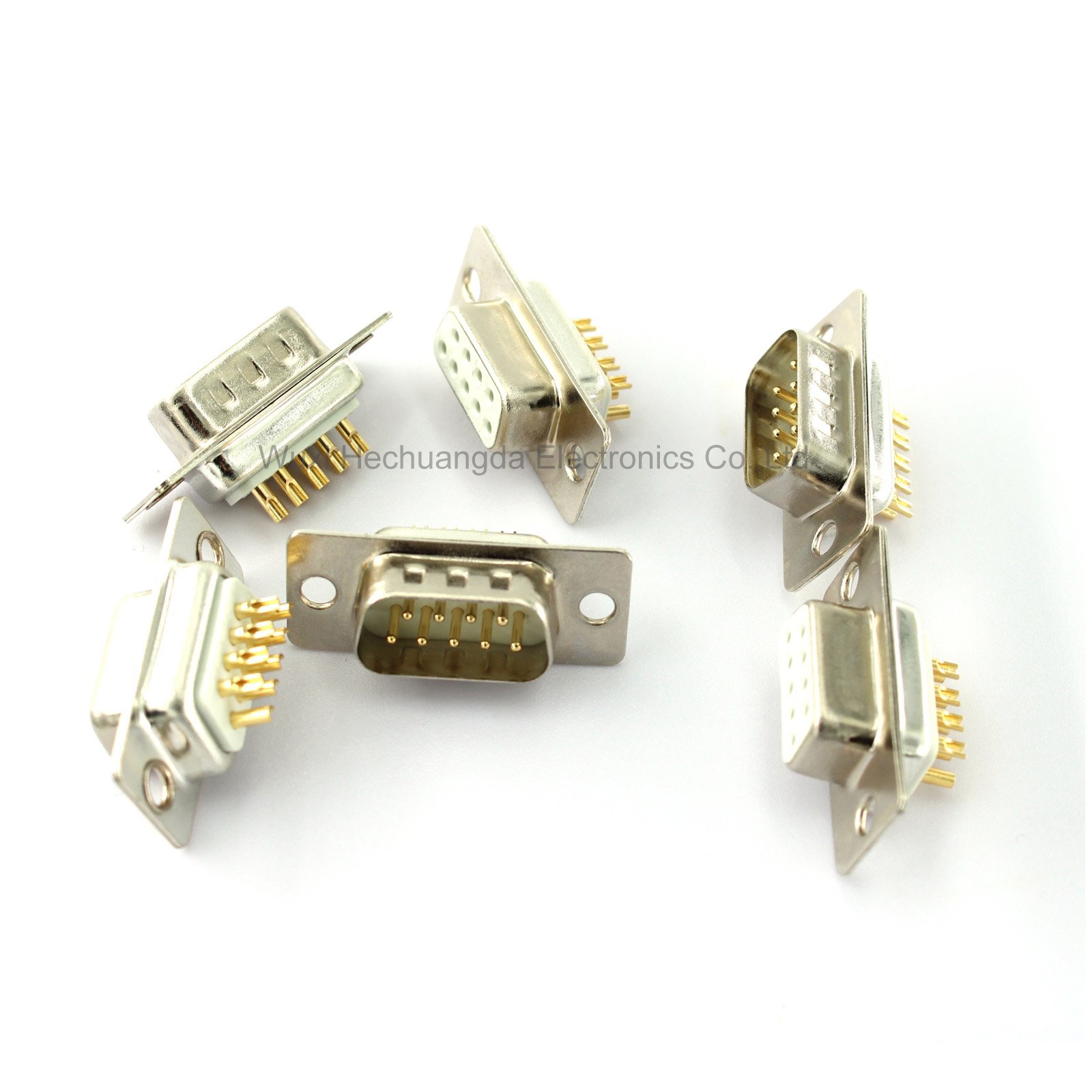 high quality female and male Solder Type / DB9 Connector Solid copper gold plated DB9 D-SUB Connector