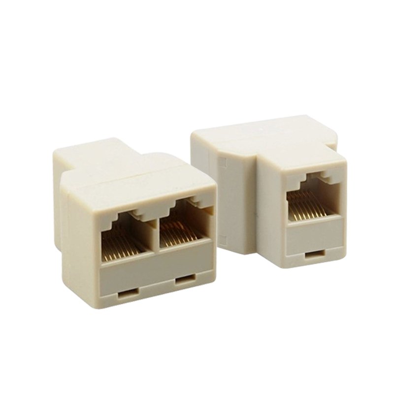 RJ 45 Network Splitter Y connector three-way one female in to two out LAN Ethernet extension cable connectors 8P8C connector