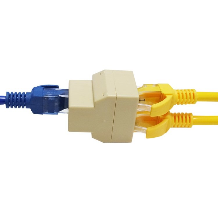 RJ 45 Network Splitter Y connector three-way one female in to two out LAN Ethernet extension cable connectors 8P8C connector