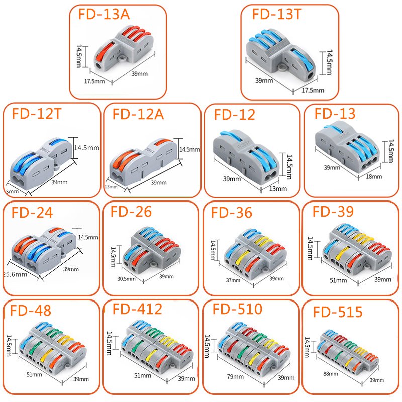 original Factory exterior wall light recessed Wire Connector 3 In 9 Out Quick wiring terminals for wire connectors