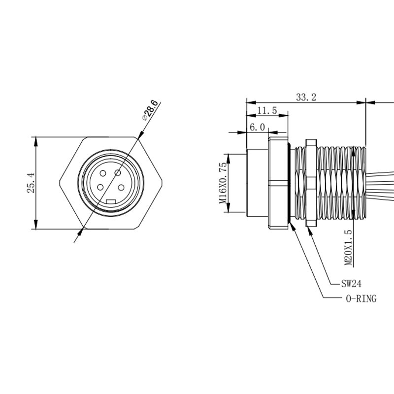 Ip67 Waterproof Electrical Circular3/6/ 8/10/14pin Panel Mount Quick Lock Type Male M16 Connector