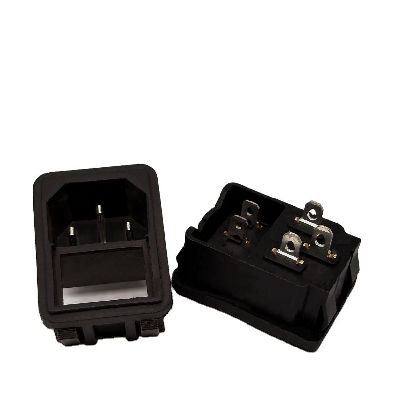 10A 125V C13 C14 ac male socket screw mount 110v ac power socket connector with single fuse 3 Pin power IEC connector