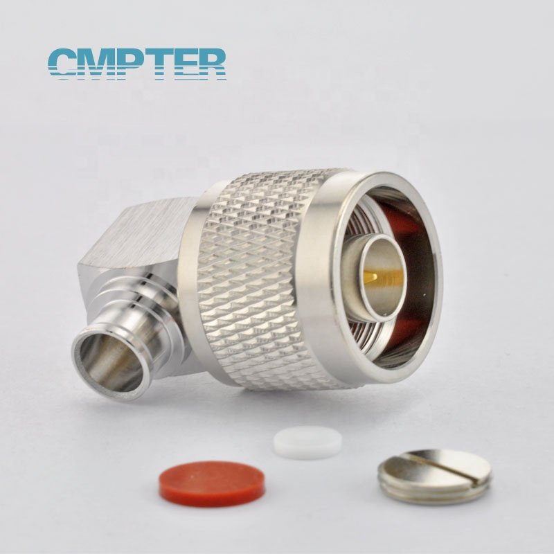 6GHz N Right Angle Male plug Solder for .250 and RG401 Cable rf coaxial connectors