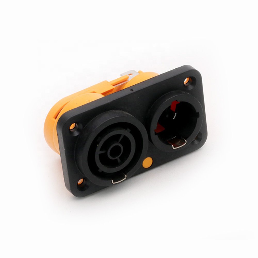 NAC3PX Appliance Inlet-Outlet Combination Powercon Chassis Socket Connector LED Stage Lighting Power Connector for Power Supply