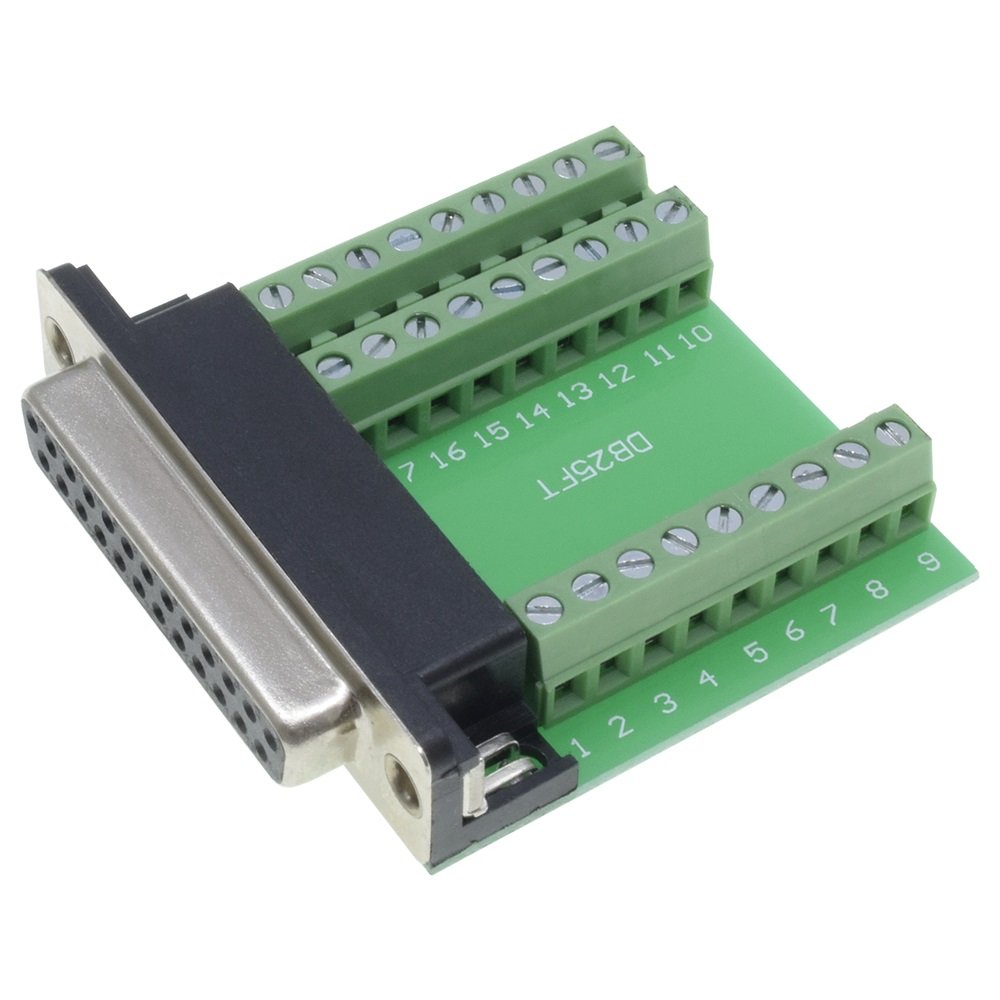 Hot Sales Dsub 25Pin Terminal Block Screw Lock Weldless SHI 25 PORT Board Adapter DB25 Connector Female for PCB VGA Converter