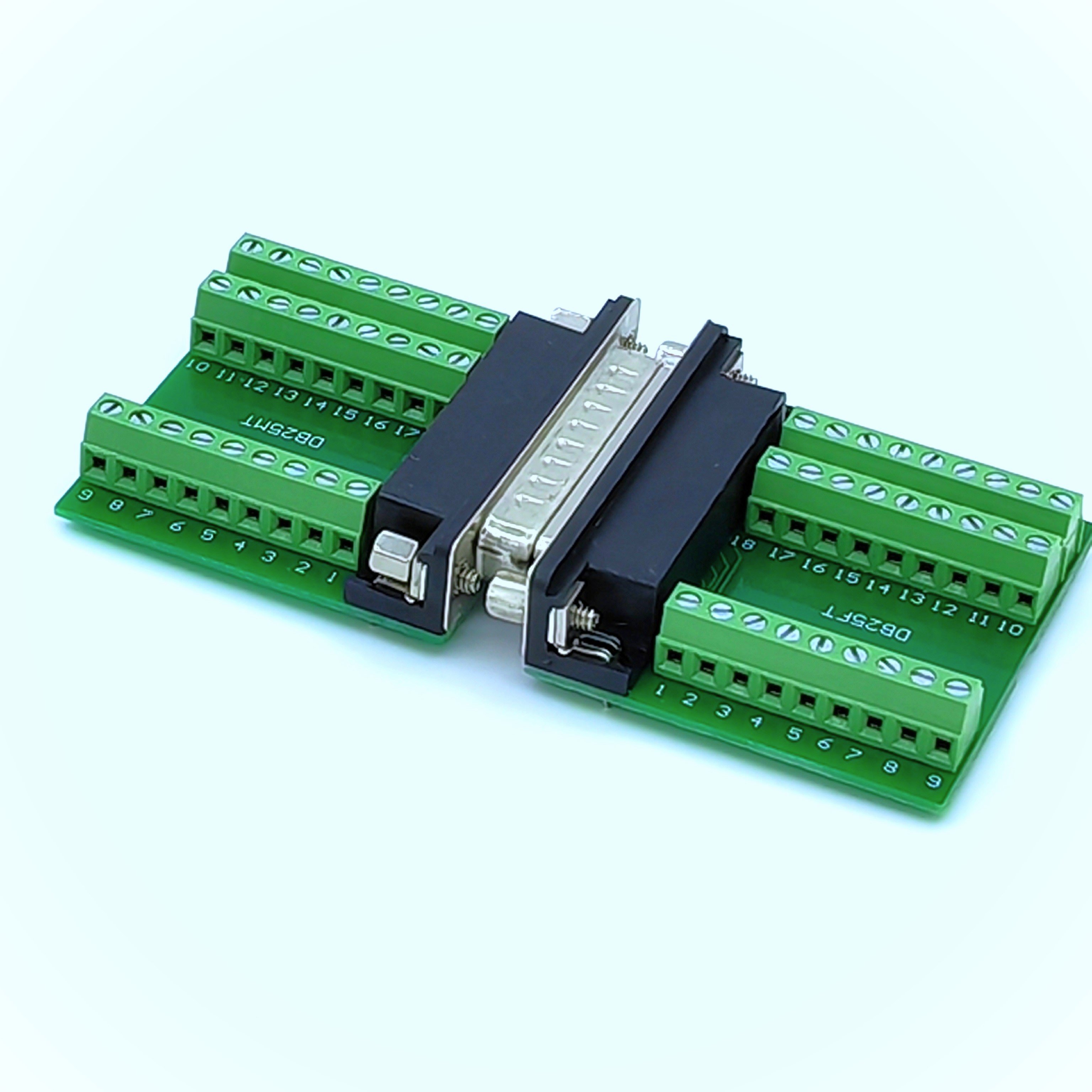 Hot Sales Dsub 25Pin Terminal Block Screw Lock Weldless SHI 25 PORT Board Adapter DB25 Connector Female for PCB VGA Converter