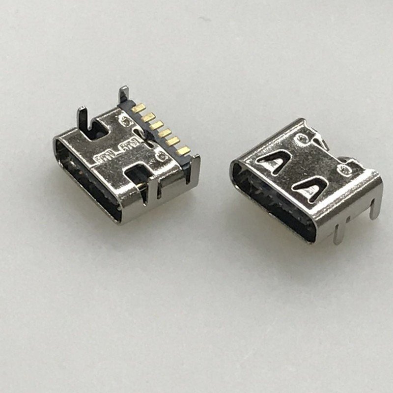 USB 3.1 Type C 6P Female Socket 90 Degree Four-leg SMT USB Connector