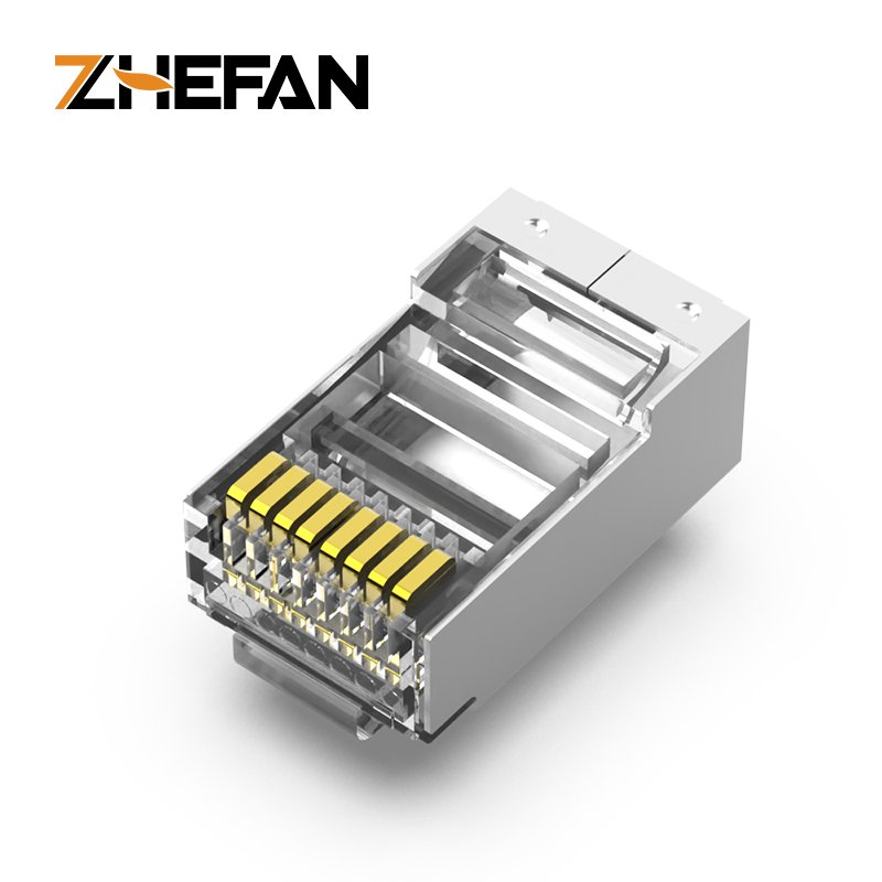 High Quality Low Price Ftp Rj45 Shielded Connector 8p8c Male Copper Golden Plated 15u 50u Cat6 Ftp Modular Plug