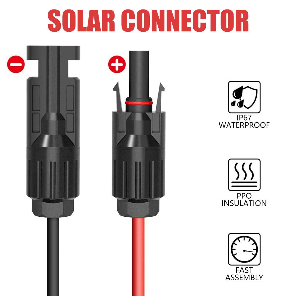 Customize DC Solar Extension Power Cable PV Wire 1000V 1500V Solar Connectors for Solar system