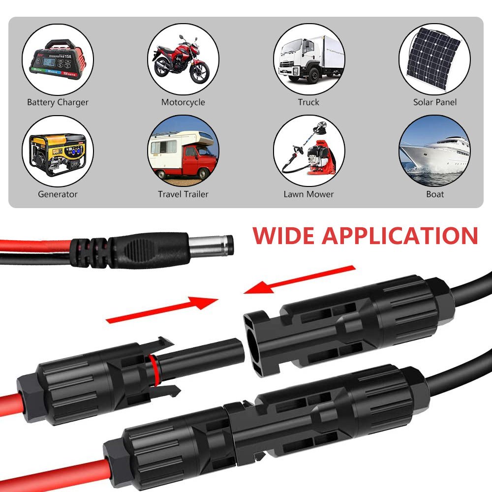 Customize DC Solar Extension Power Cable PV Wire 1000V 1500V Solar Connectors for Solar system
