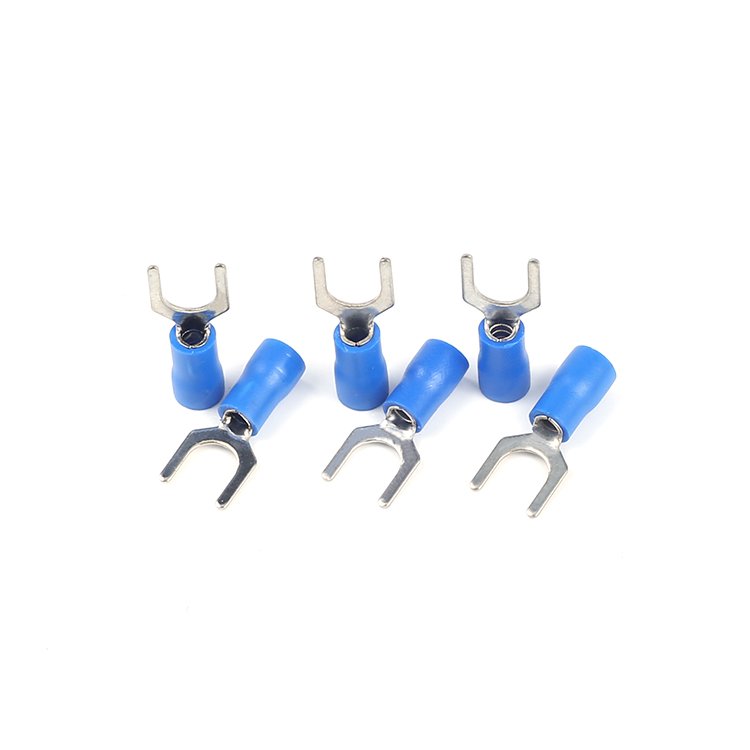 SV2-6 1/4 1.5-2.5mm PVC Copper Brass U-Type Fork Spade Tongue Crimp Wire Cable Lug Copper Ferrule Electrical Terminal Connector