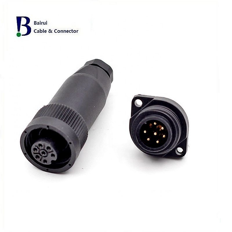 Circular RD24 692 Series Male 6+PE Cable Screw termination Connectors Waterproof IP67 For Automation Power