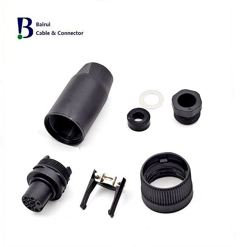Circular RD24 692 Series Male 6+PE Cable Screw termination Connectors Waterproof IP67 For Automation Power