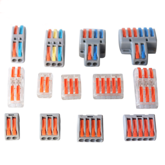 SPL-2 Mini Universal Compact Conductor Push-in Terminal Block Quick Spring Splicing Wire Cable Connectors For Home 2/3 Pin