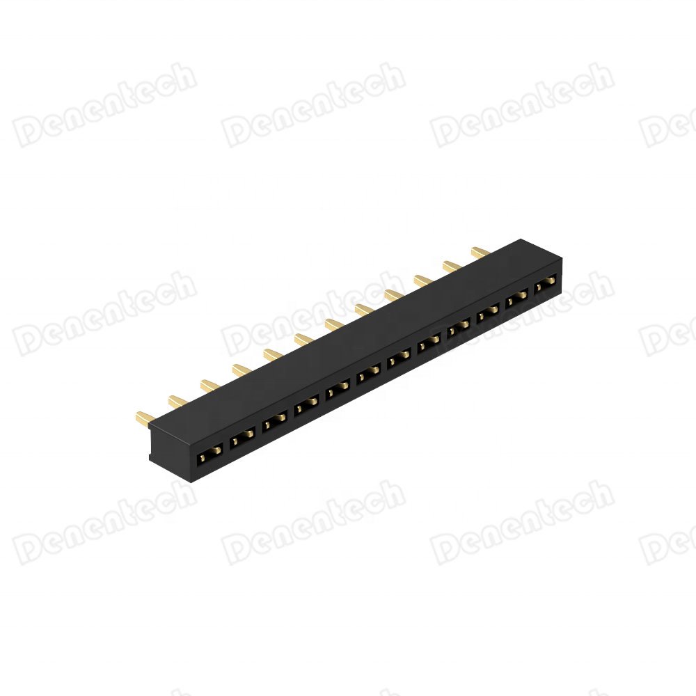 Denentech Brass SMT Adapter Automotive Electronic PCB single row 1x40 pin straight DIP 2.54mm female header connector