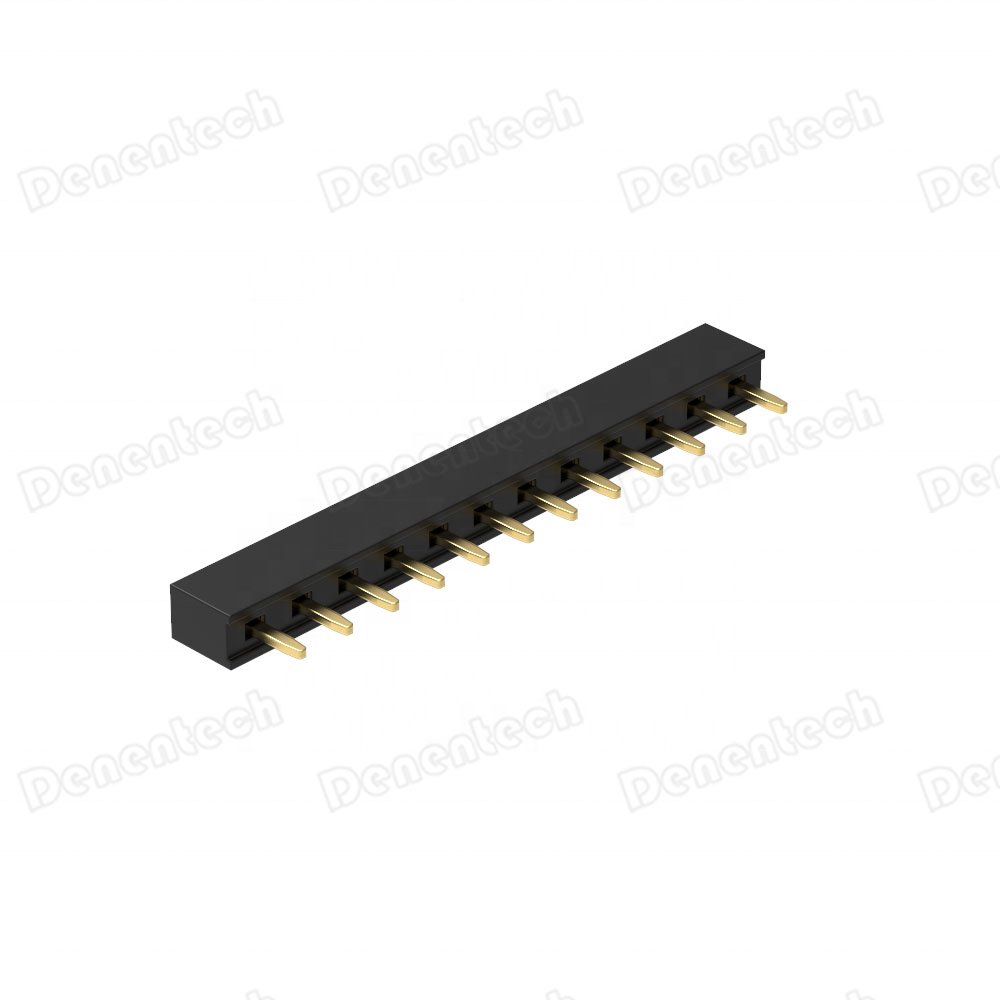 Denentech Brass SMT Adapter Automotive Electronic PCB single row 1x40 pin straight DIP 2.54mm female header connector
