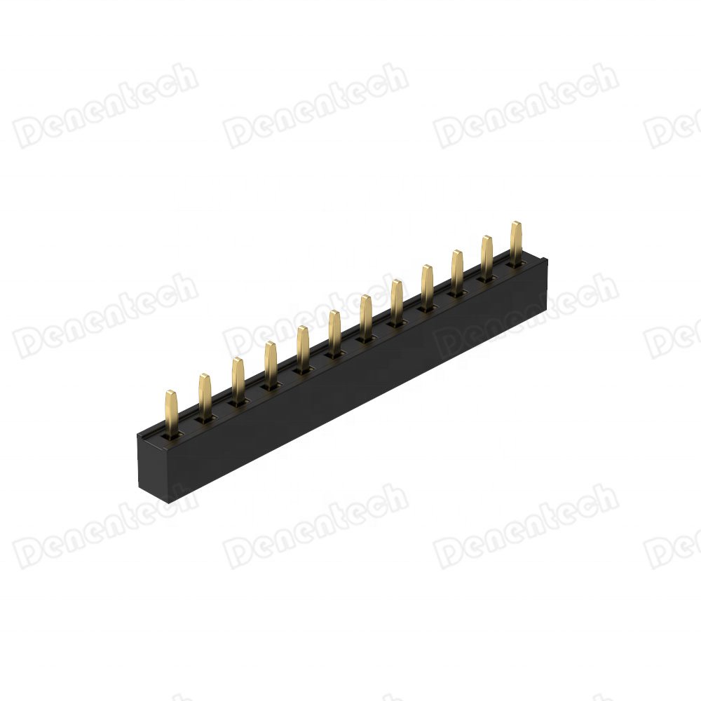 Denentech Brass SMT Adapter Automotive Electronic PCB single row 1x40 pin straight DIP 2.54mm female header connector