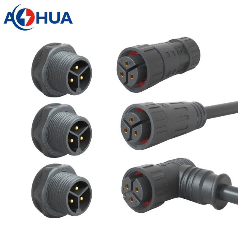 M20 15A 3 Pin Power Controller Box Panel Mount Male Female Electrical Wire Waterproof Connector IP67 IP68