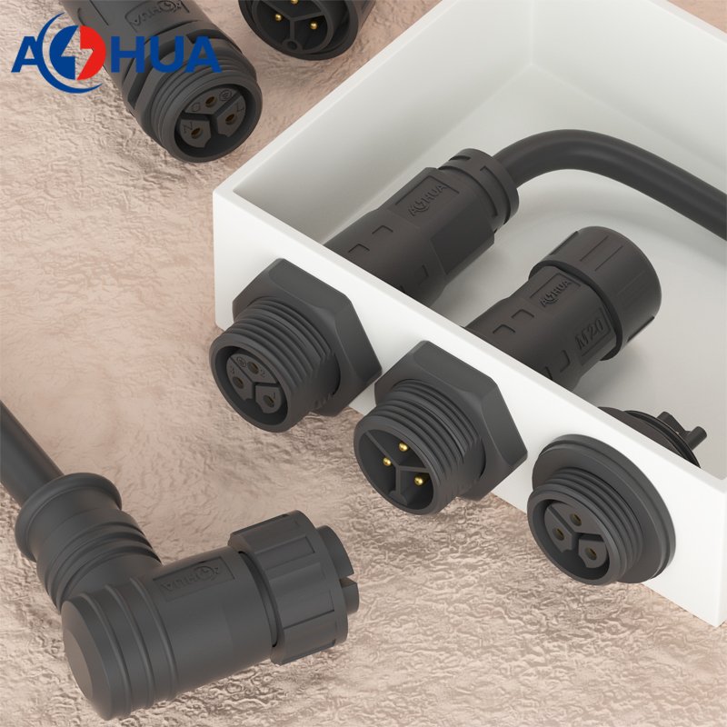 M20 15A 3 Pin Power Controller Box Panel Mount Male Female Electrical Wire Waterproof Connector IP67 IP68