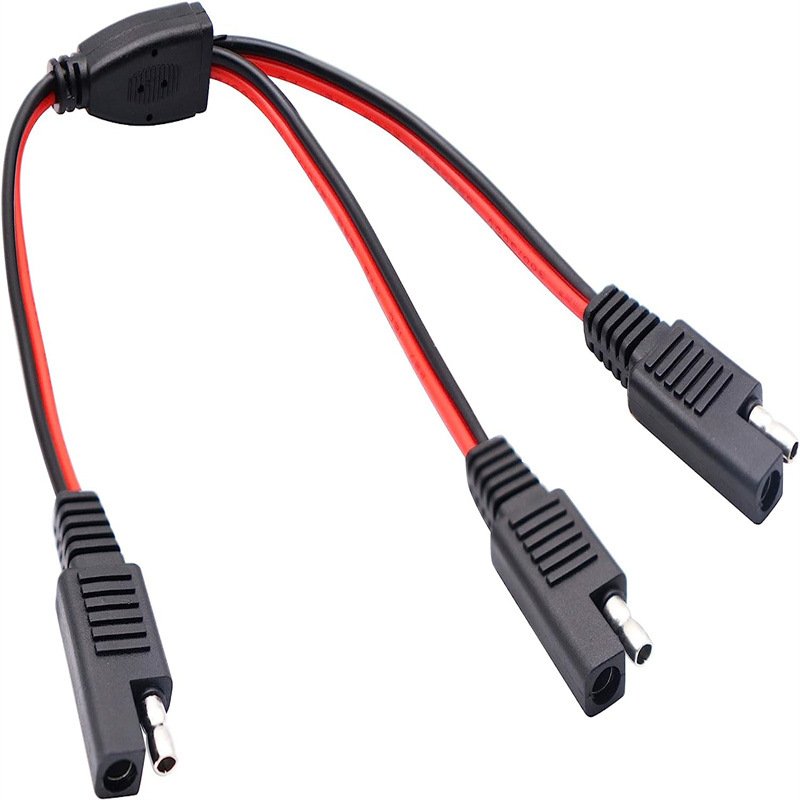 Customized 10AWG 12AWG 14AWG 16AWG SAE To SAE Plug Extension Cable Y Splitter Wire Harness For Solar Panel to Battery Charging