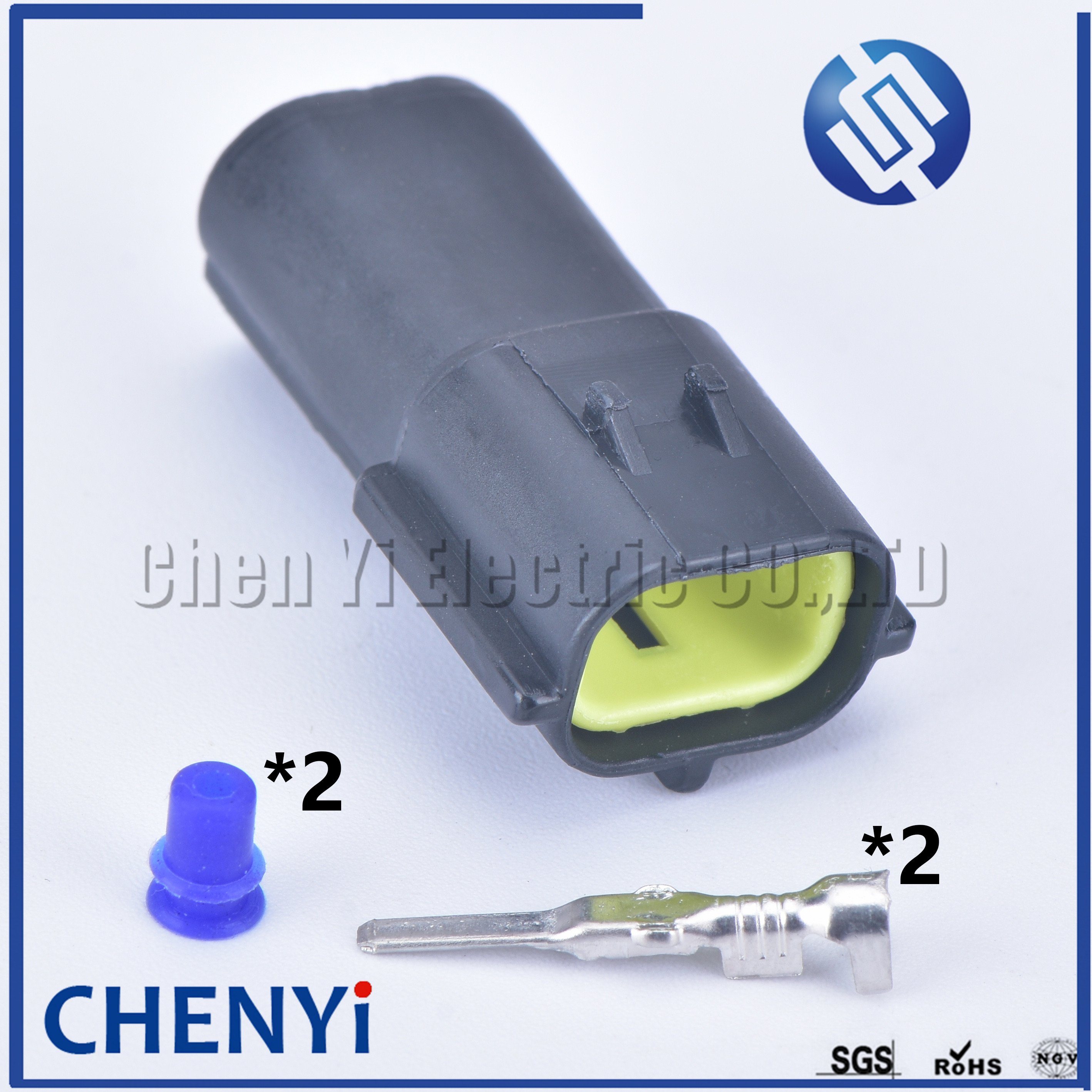 2 pin way male female waterproof wire connector auto electrical plug conector 174354-2 174352-2
