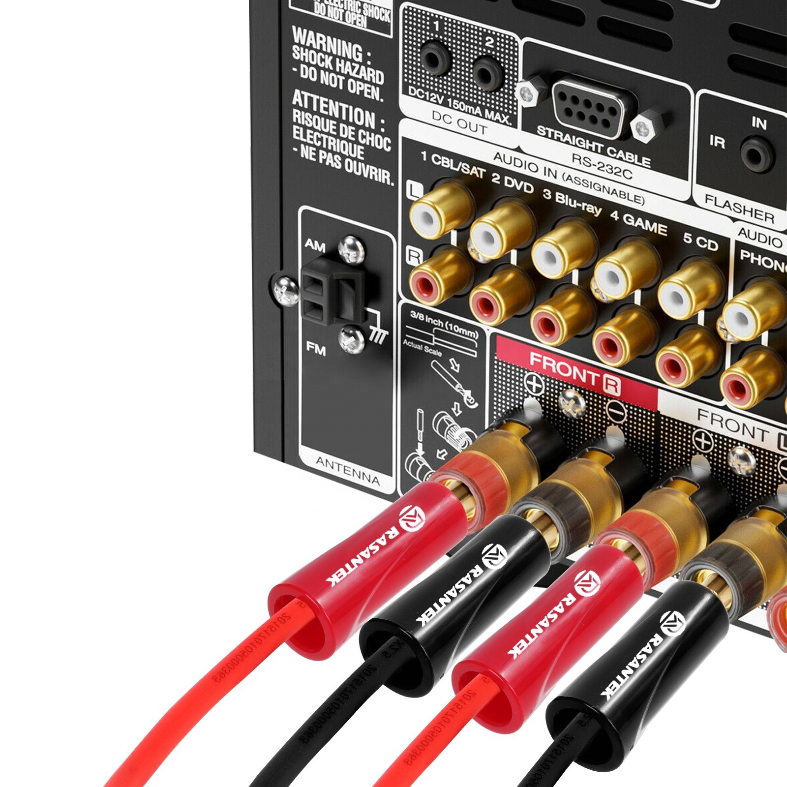 RASANTEK Hifi Speaker 4mm Banana Plug 24K Gold Banana Plug BFA Audio Speaker Connector Banana to 4mm Connectors