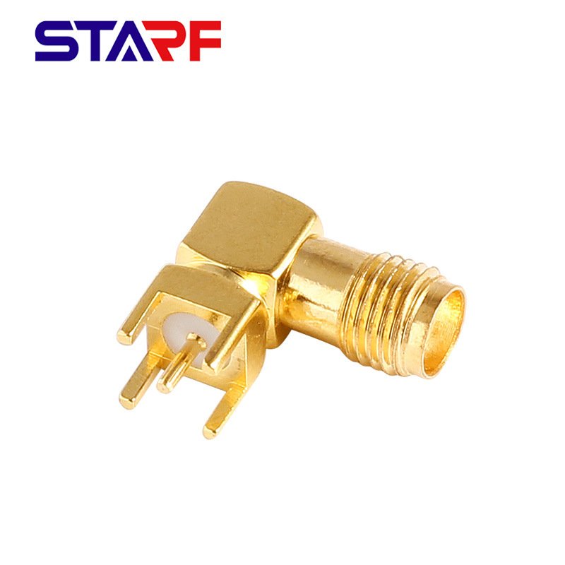 RF waterproof connector SMA right angle female pcb mount Connector
