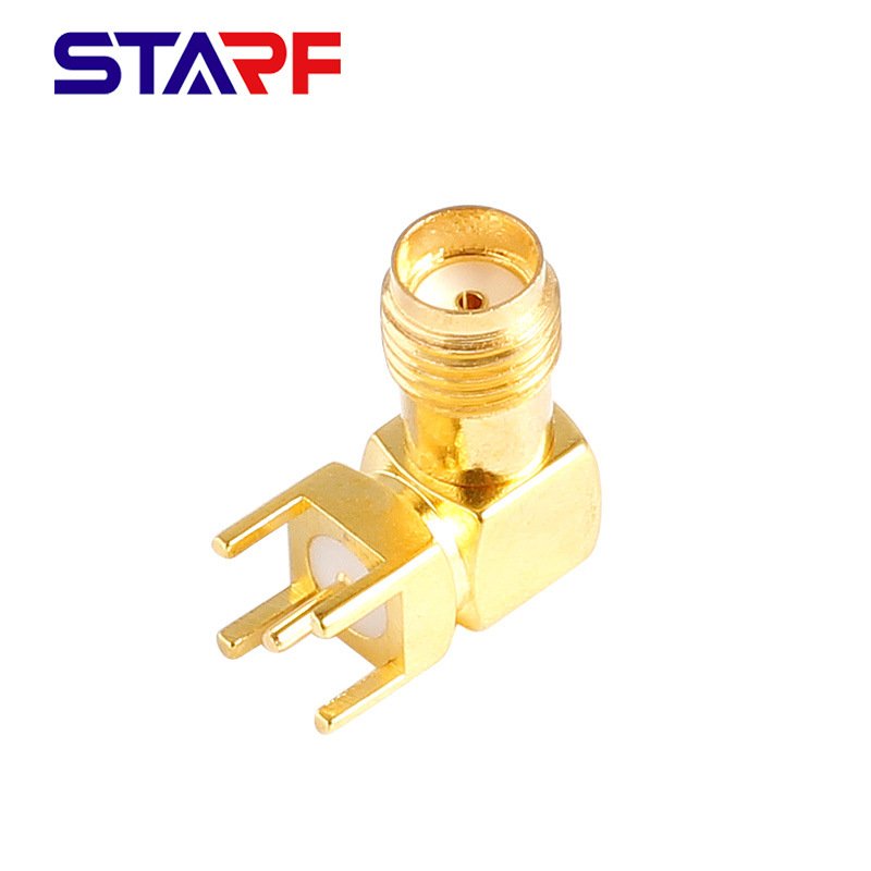 RF waterproof connector SMA right angle female pcb mount Connector
