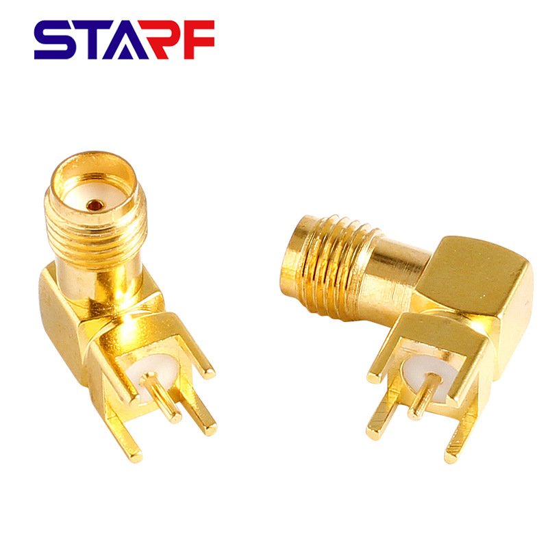 RF waterproof connector SMA right angle female pcb mount Connector