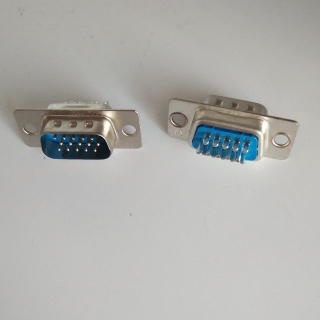 HD-SUB 15 pin male straight through hole PCB Connector