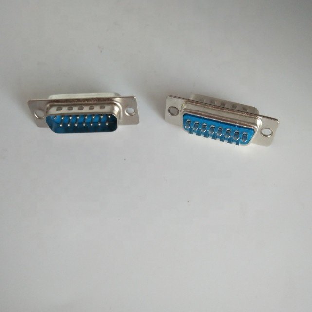 HD-SUB 15 pin male straight through hole PCB Connector