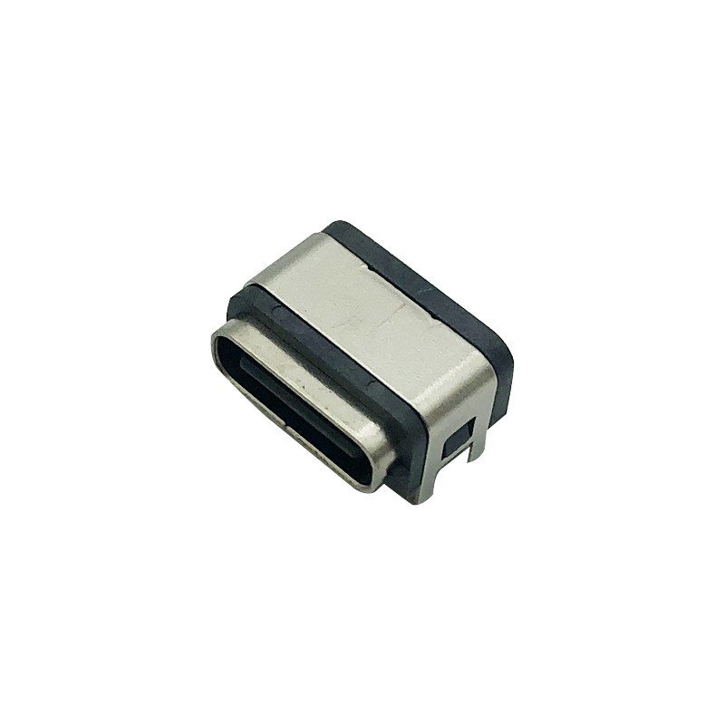 USB Type C 16P Waterproof Female Socket Horizontal Four-Leg Insertion SMT Connector for PCB Application